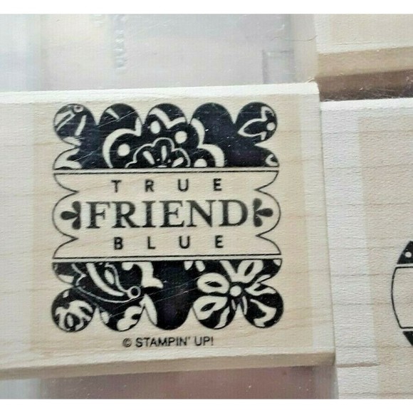 Retired Stampin' Up! "Punches Three" Stamp Set Wood Mounted Well Wishes - Picture 4 of 7